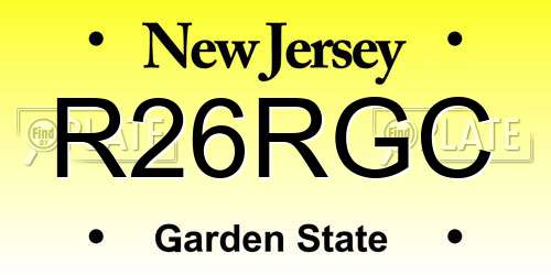 R26RGC New Jersey License Plate