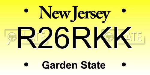 R26RKK New Jersey License Plate