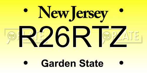R26RTZ New Jersey License Plate