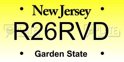 R26RVD New Jersey License Plate