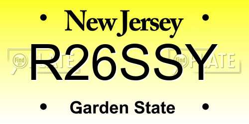 R26SSY New Jersey License Plate