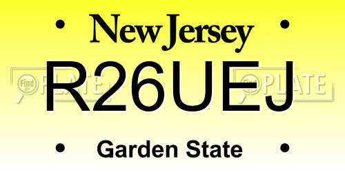R26UEJ New Jersey License Plate
