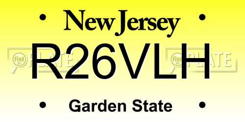 R26VLH New Jersey License Plate
