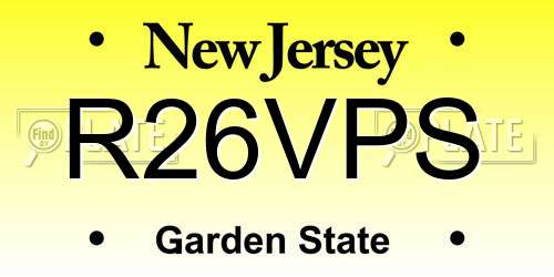 R26VPS New Jersey License Plate