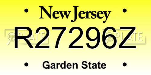 R27296Z New Jersey License Plate