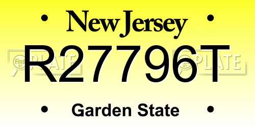 R27796T New Jersey License Plate