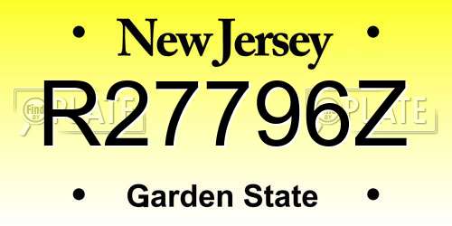 R27796Z New Jersey License Plate