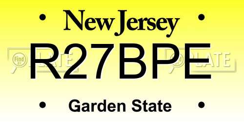 R27BPE New Jersey License Plate