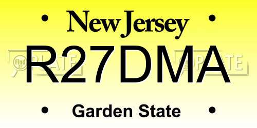 R27DMA New Jersey License Plate