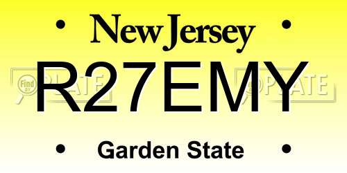R27EMY New Jersey License Plate