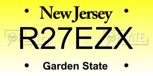 R27EZX New Jersey License Plate