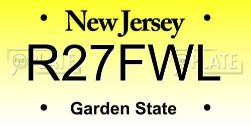 R27FWL New Jersey License Plate