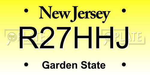 R27HHJ New Jersey License Plate