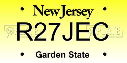 R27JEC New Jersey License Plate