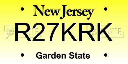 R27KRK New Jersey License Plate