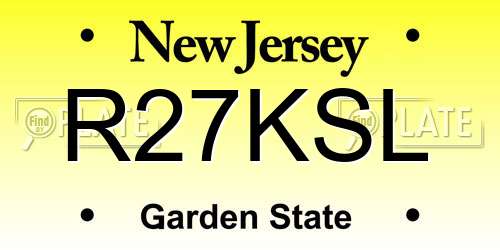R27KSL New Jersey License Plate