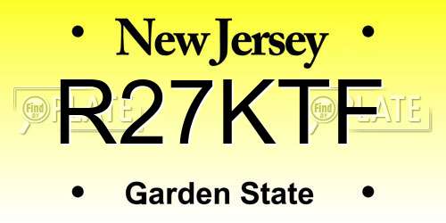R27KTF New Jersey License Plate