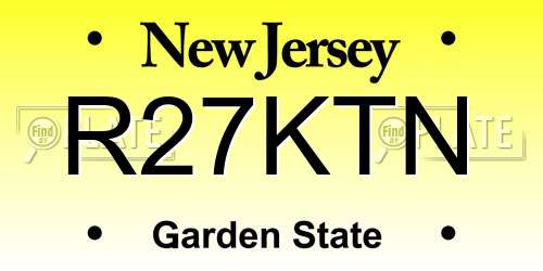 R27KTN New Jersey License Plate