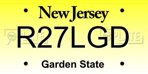 R27LGD New Jersey License Plate