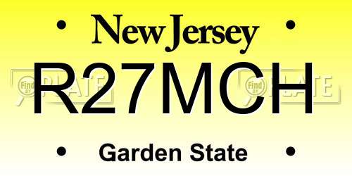 R27MCH New Jersey License Plate