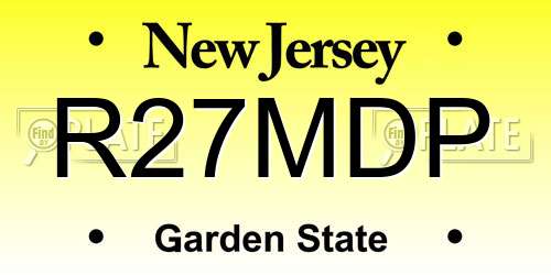 R27MDP New Jersey License Plate