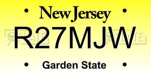 R27MJW New Jersey License Plate