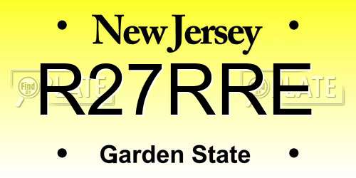 R27RRE New Jersey License Plate