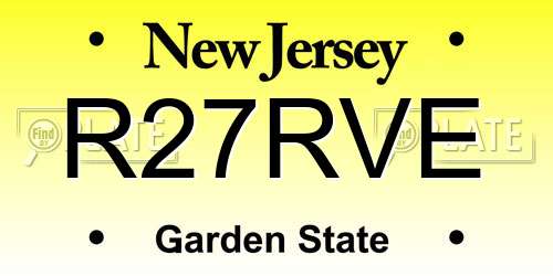 R27RVE New Jersey License Plate