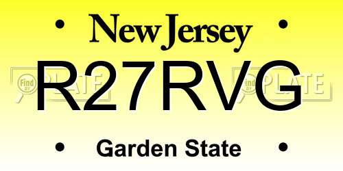 R27RVG New Jersey License Plate