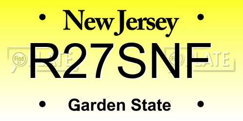 R27SNF New Jersey License Plate