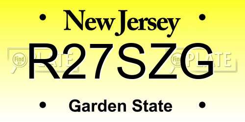 R27SZG New Jersey License Plate