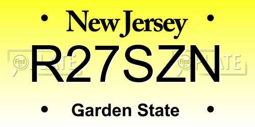 R27SZN New Jersey License Plate
