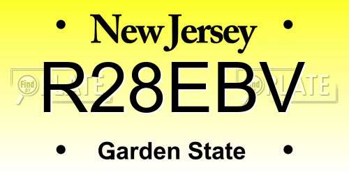 R28EBV New Jersey License Plate