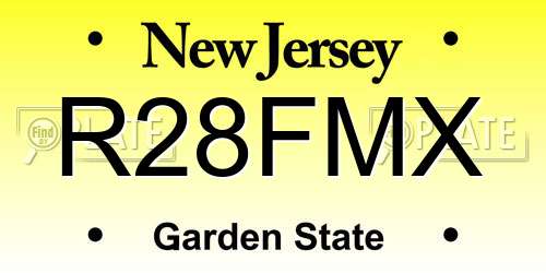 R28FMX New Jersey License Plate