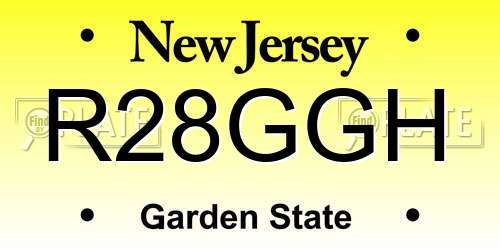 R28GGH New Jersey License Plate