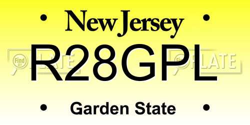 R28GPL New Jersey License Plate