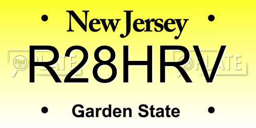 R28HRV New Jersey License Plate