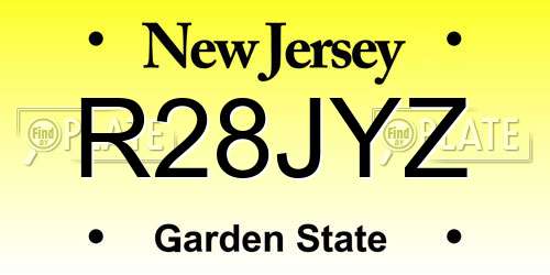R28JYZ New Jersey License Plate