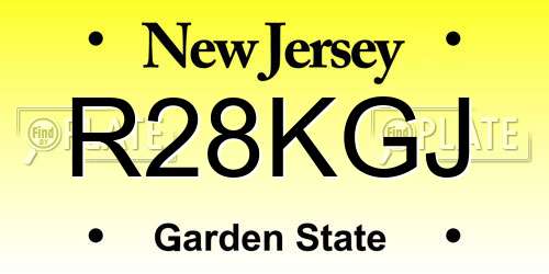 R28KGJ New Jersey License Plate
