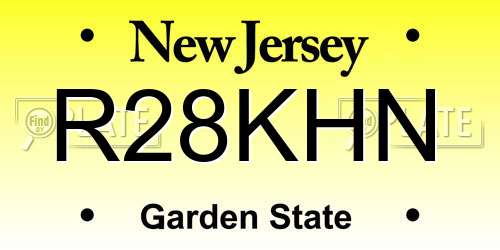 R28KHN New Jersey License Plate