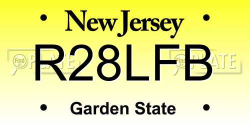R28LFB New Jersey License Plate
