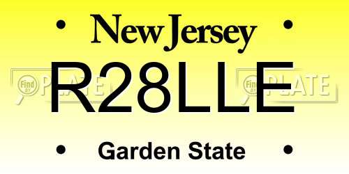 R28LLE New Jersey License Plate