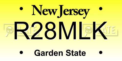 R28MLK New Jersey License Plate