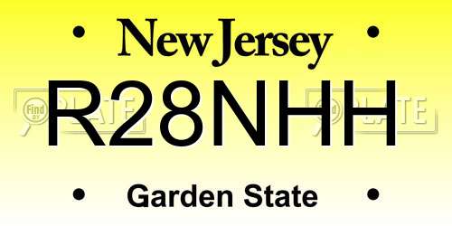 R28NHH New Jersey License Plate