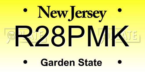 R28PMK New Jersey License Plate