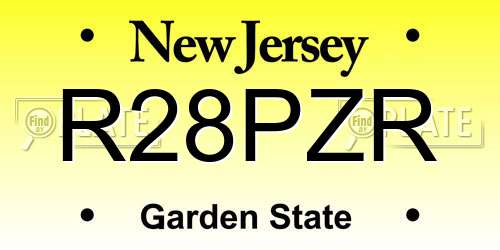R28PZR New Jersey License Plate