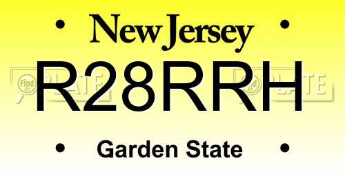 R28RRH New Jersey License Plate