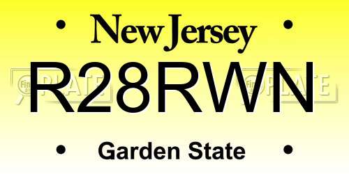 R28RWN New Jersey License Plate