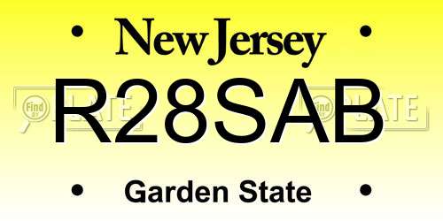 R28SAB New Jersey License Plate