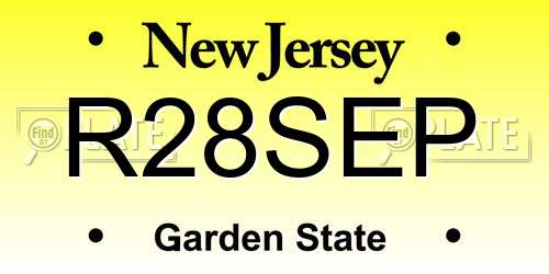 R28SEP New Jersey License Plate